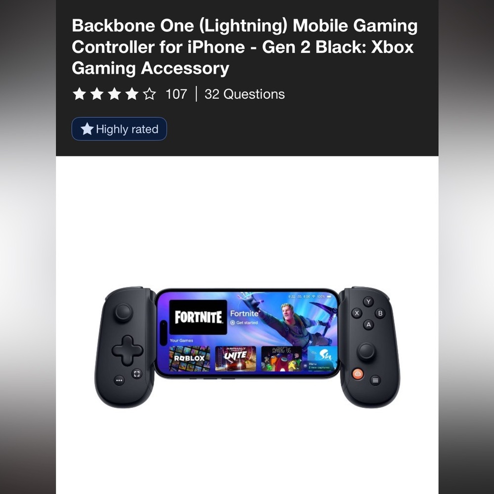 Black Mobile Gaming Controller for Smartphones
